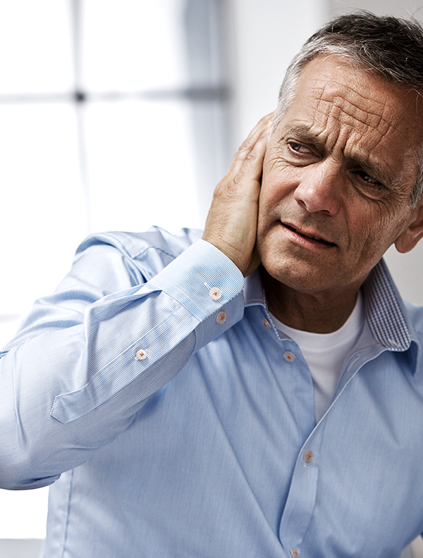 image of man with difficulty hearing